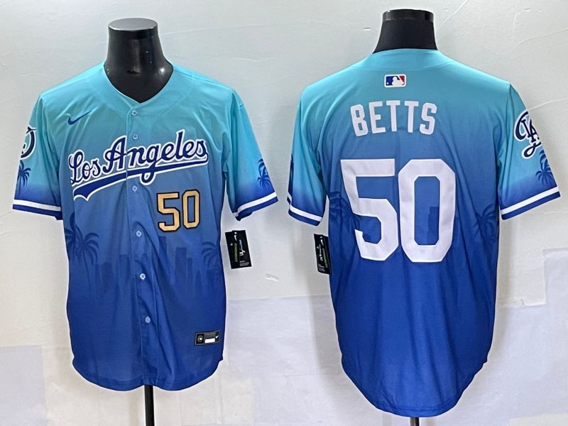 Men 2025 Los Angeles Dodgers #50 Betts Blue Nike MLB Jersey Daoqite style 2->los angeles dodgers->MLB Jersey